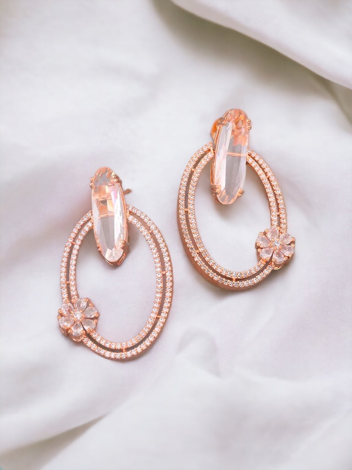 Rose Gold Halsey Zirconia Danglers