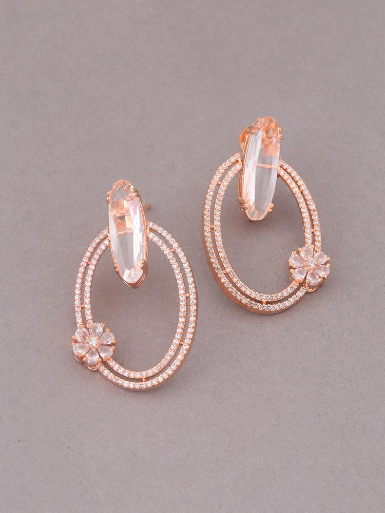 Rose Gold Halsey Zirconia Danglers