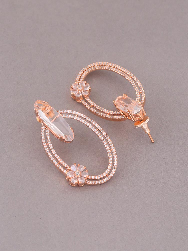 Rose Gold Halsey Zirconia Danglers