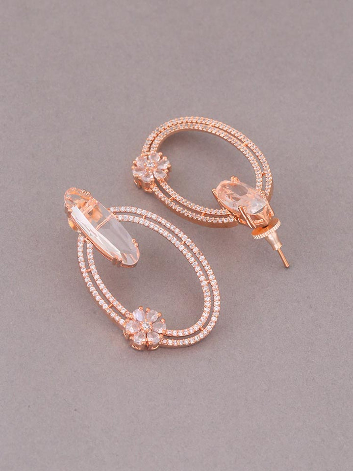 Rose Gold Halsey Zirconia Danglers