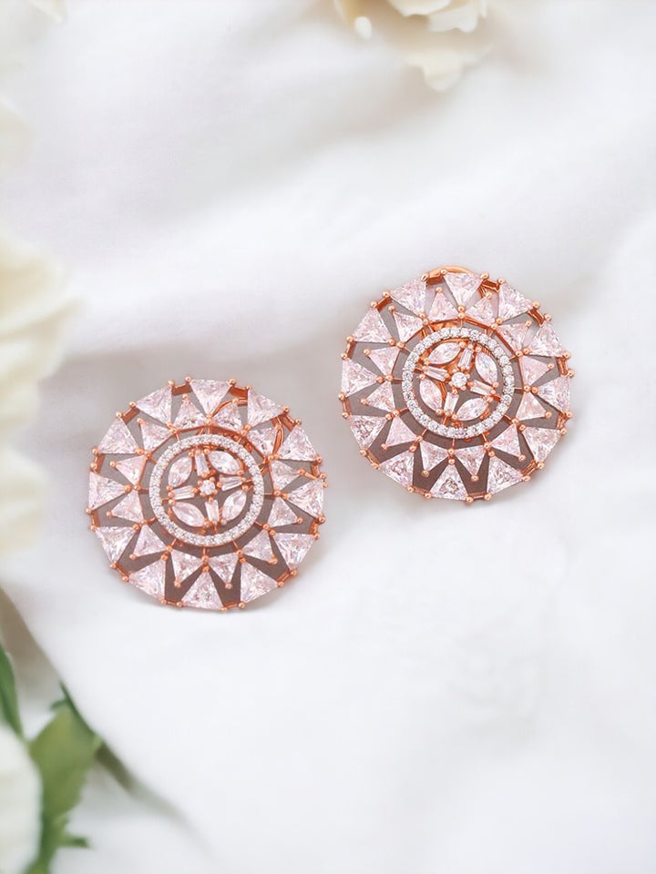 Rose Gold Hameed Zirconia Studs