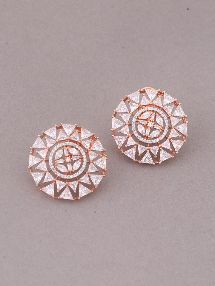 Rose Gold Hameed Zirconia Studs