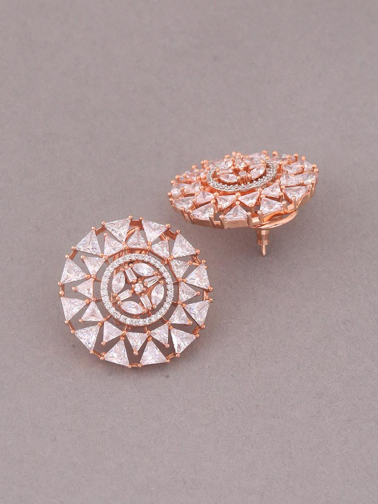 Rose Gold Hameed Zirconia Studs