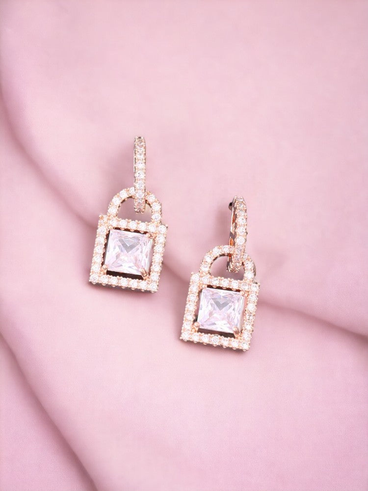 Rose Gold Haynes Zirconia Danglers