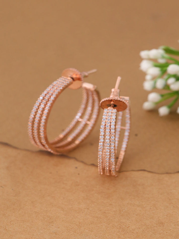 Rose Gold Hestia Zirconia Hoops