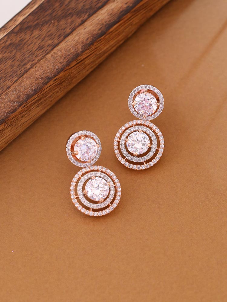 Rose Gold Inaya Zirconia  Danglers