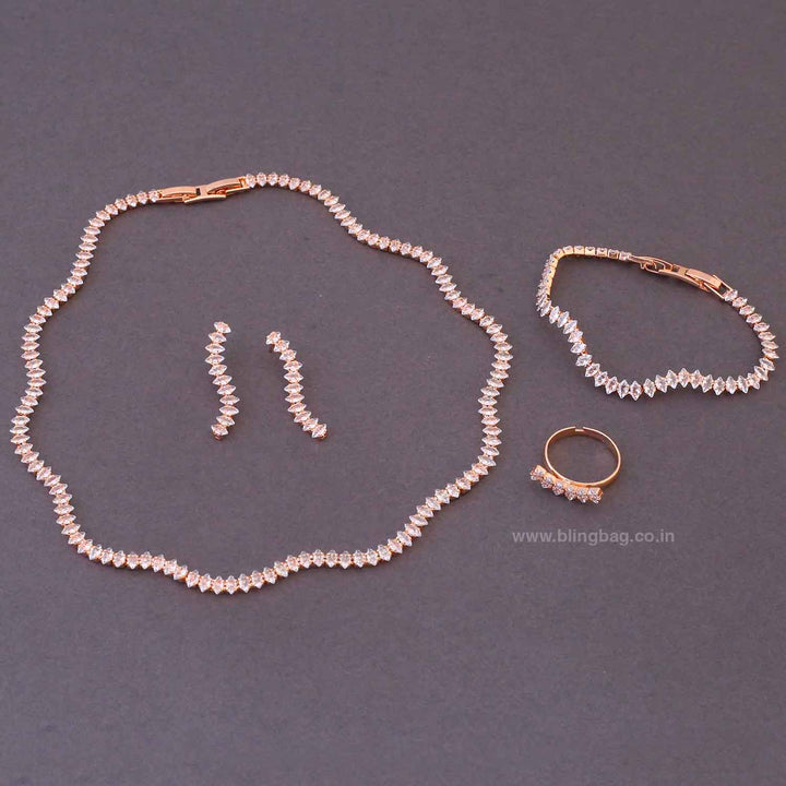 Rose Gold Irenea Zirconia Combo Set