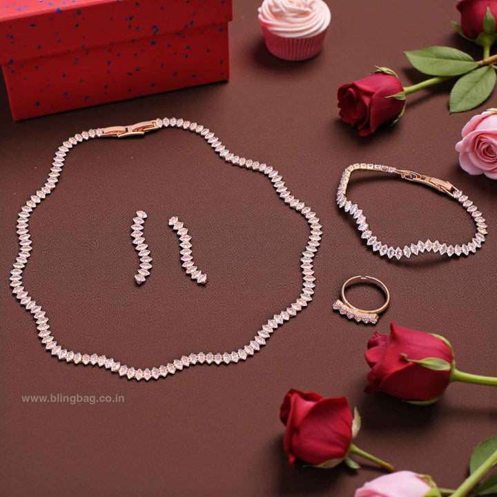 Rose Gold Irenea Zirconia Combo Set