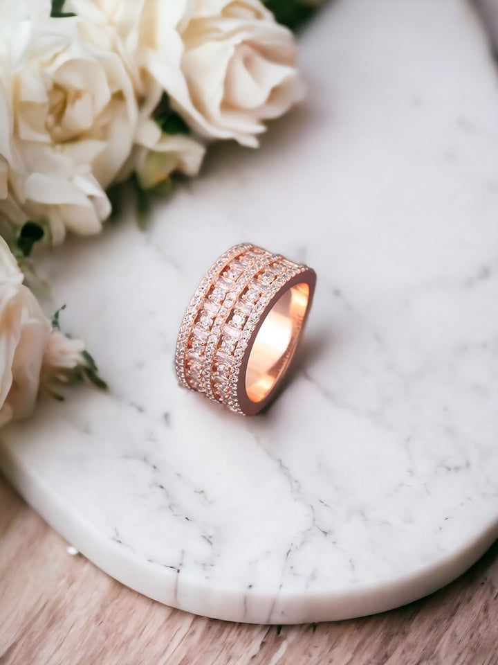 Rose Gold Jaswin Zirconia Ring