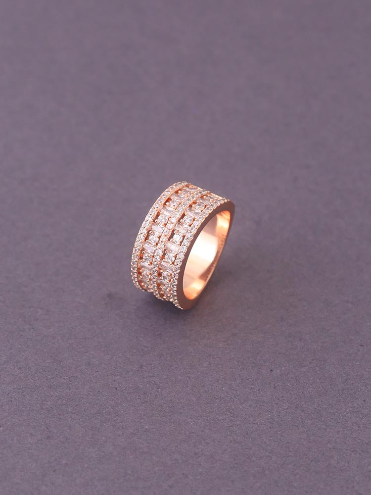 Rose Gold Jaswin Zirconia Ring
