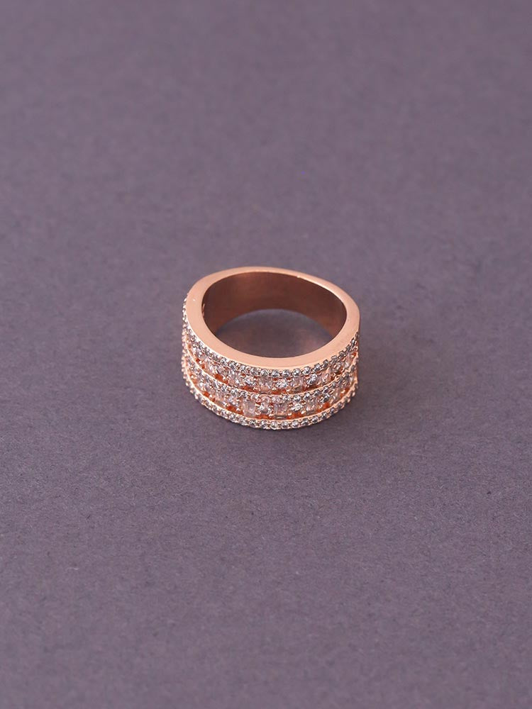 Rose Gold Jaswin Zirconia Ring