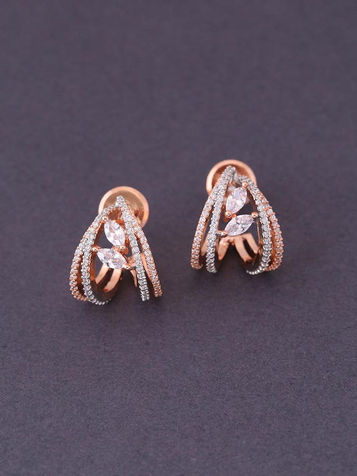Rose Gold Justice Zirconia Hoops