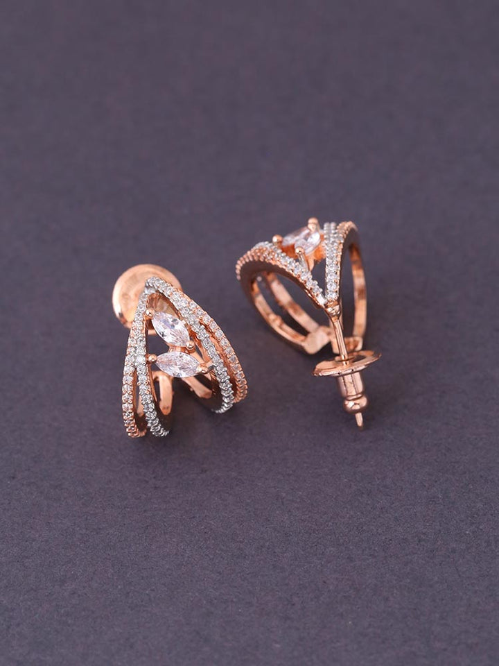 Rose Gold Justice Zirconia Hoops