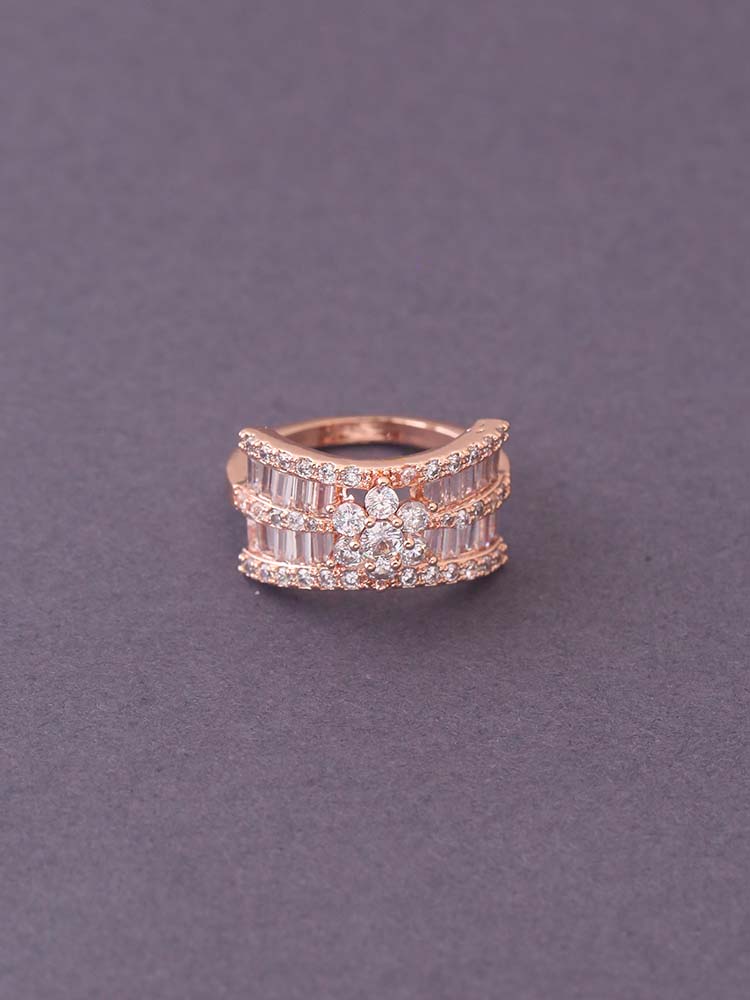 Rose Gold Kalash Zirconia Ring - EOSS