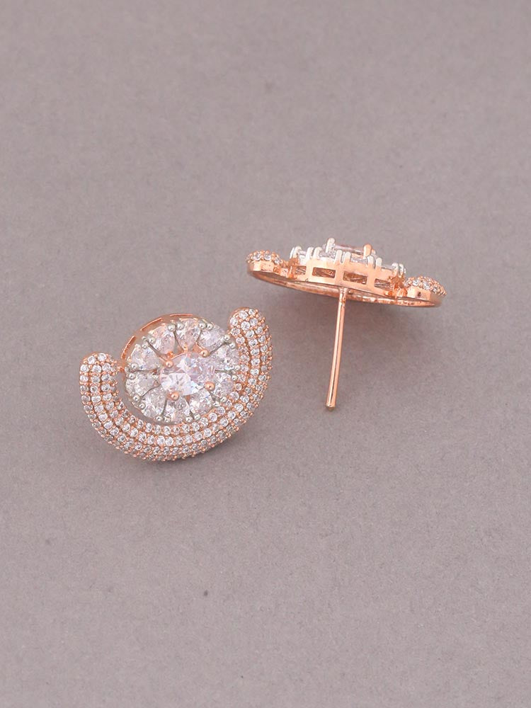 Rose Gold Kanchi Zirconia Studs - EOSS