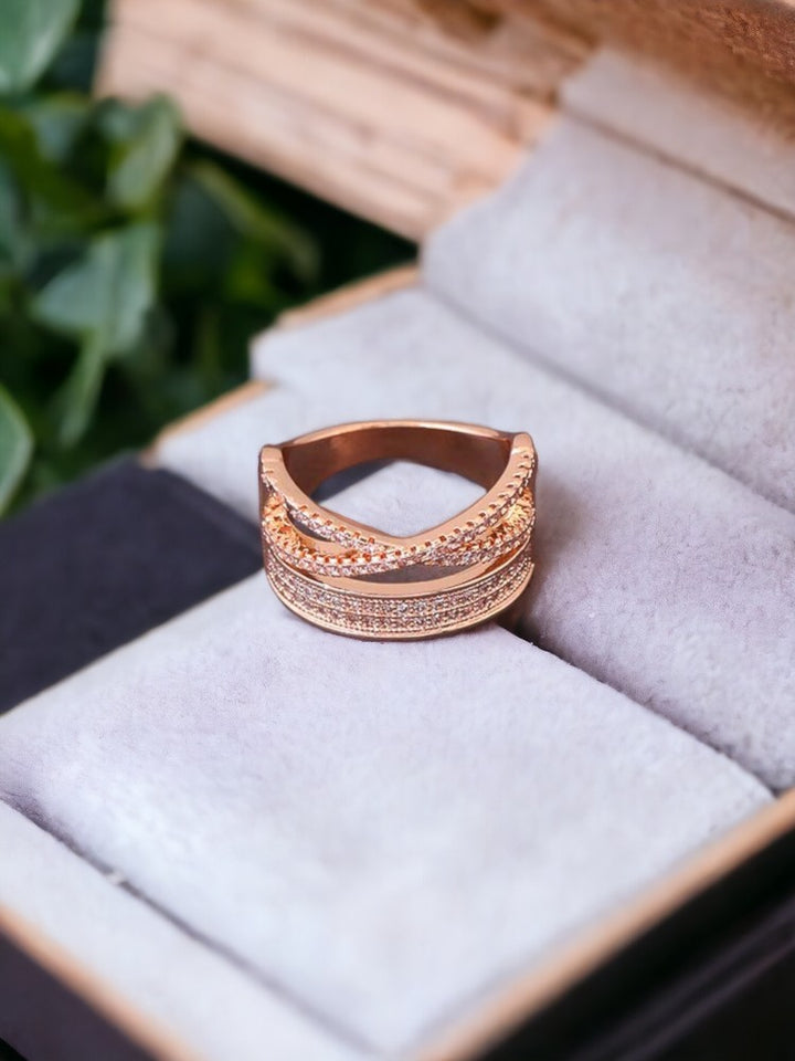Rose Gold Karnesh Zirconia Ring