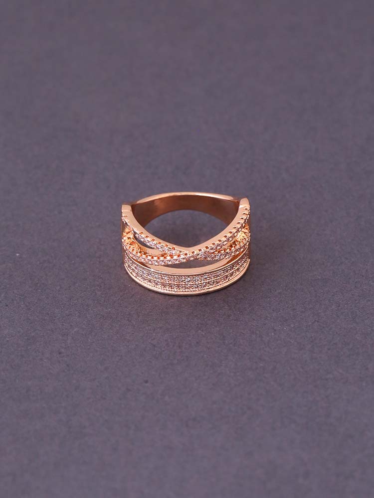 Rose Gold Karnesh Zirconia Ring