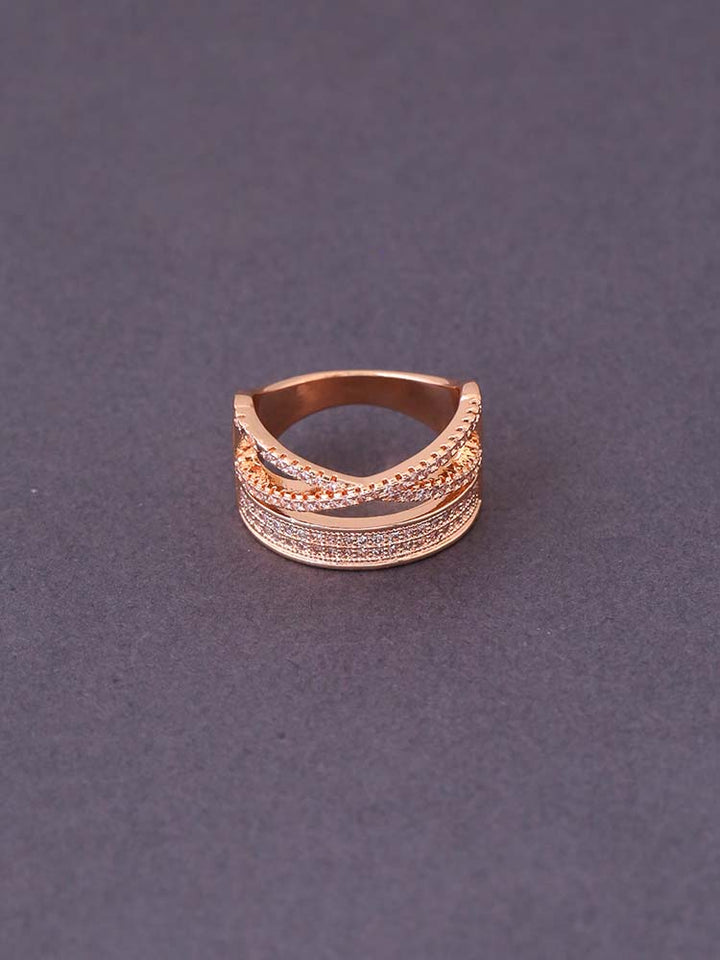 Rose Gold Karnesh Zirconia Ring