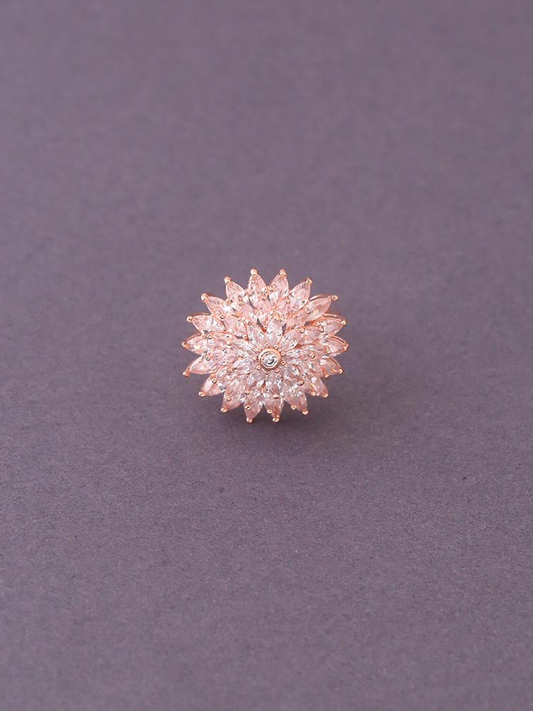 Rose Gold Kaylee Zirconia Ring - EOSS