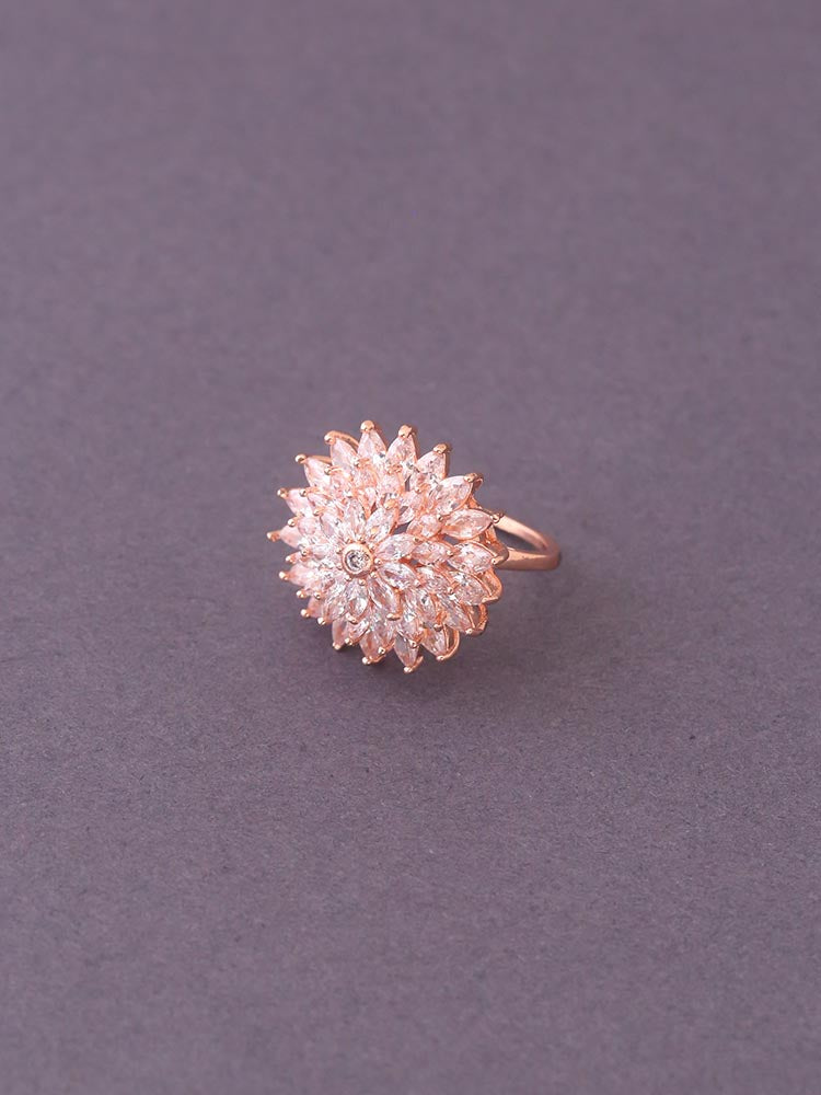 Rose Gold Kaylee Zirconia Ring - EOSS