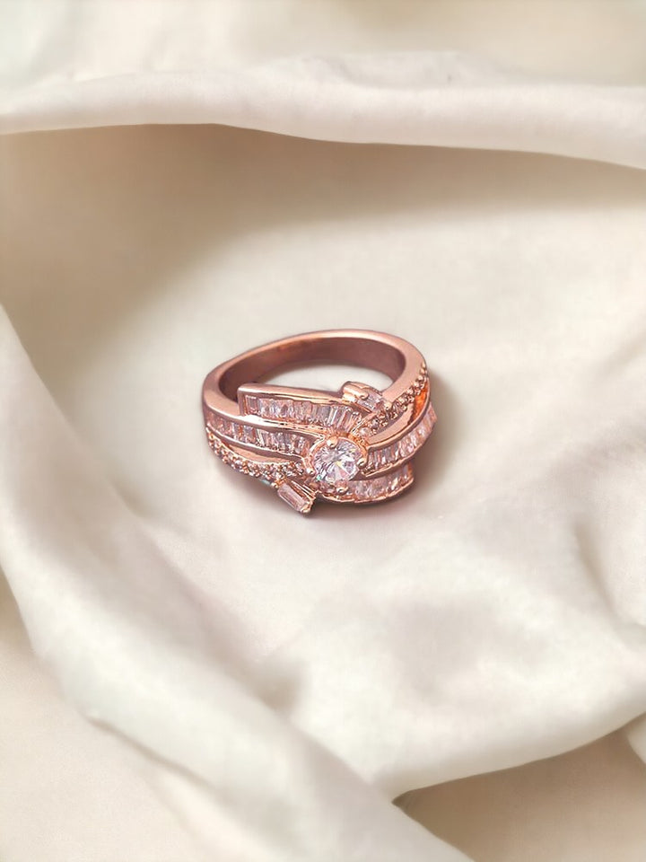 Rose Gold Lakshita Zirconia Ring