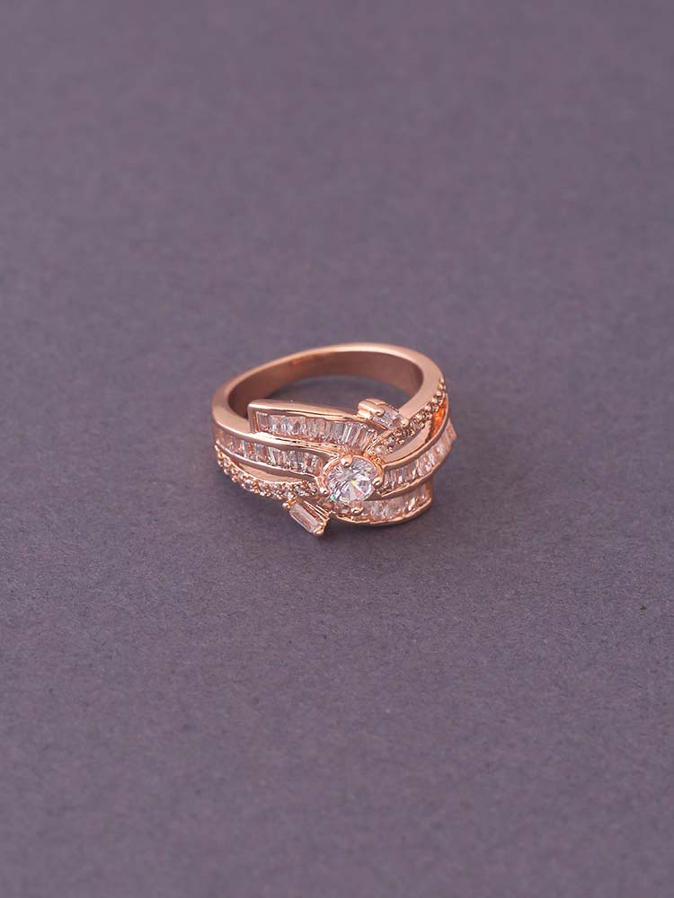 Rose Gold Lakshita Zirconia Ring