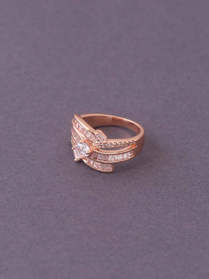 Rose Gold Lakshita Zirconia Ring