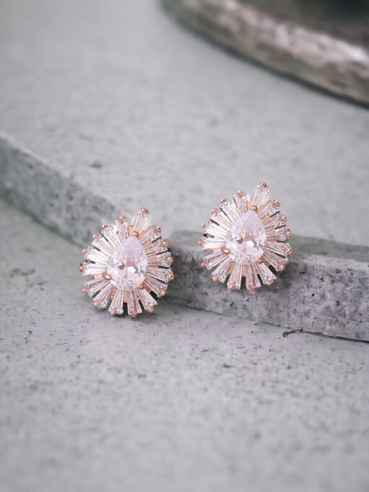 Rose Gold Lark Zirconia Studs
