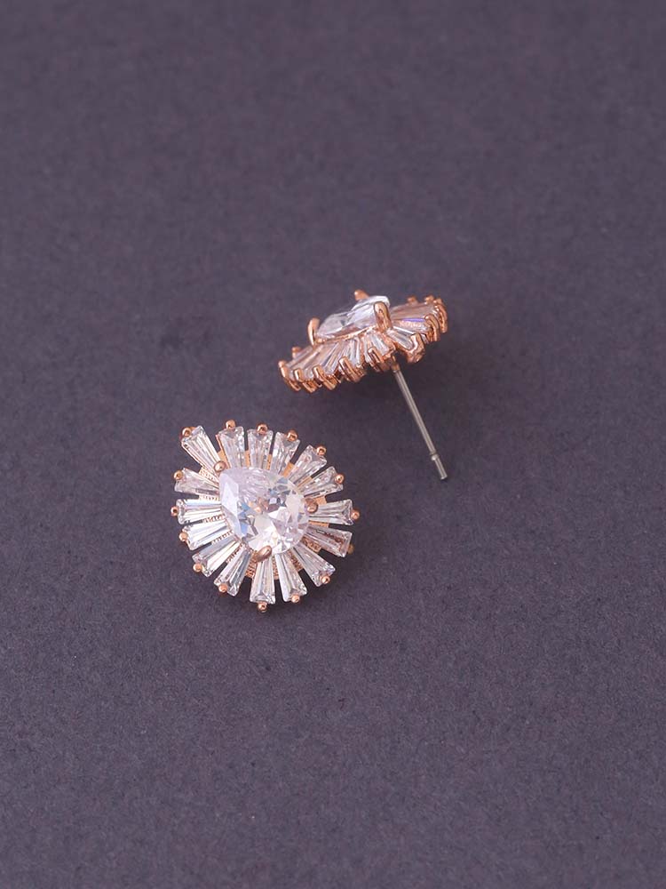 Rose Gold Lark Zirconia Studs