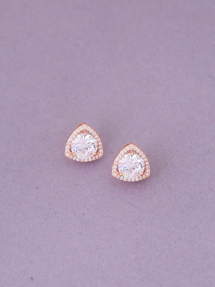 Rose Gold Latte Zirconia Studs