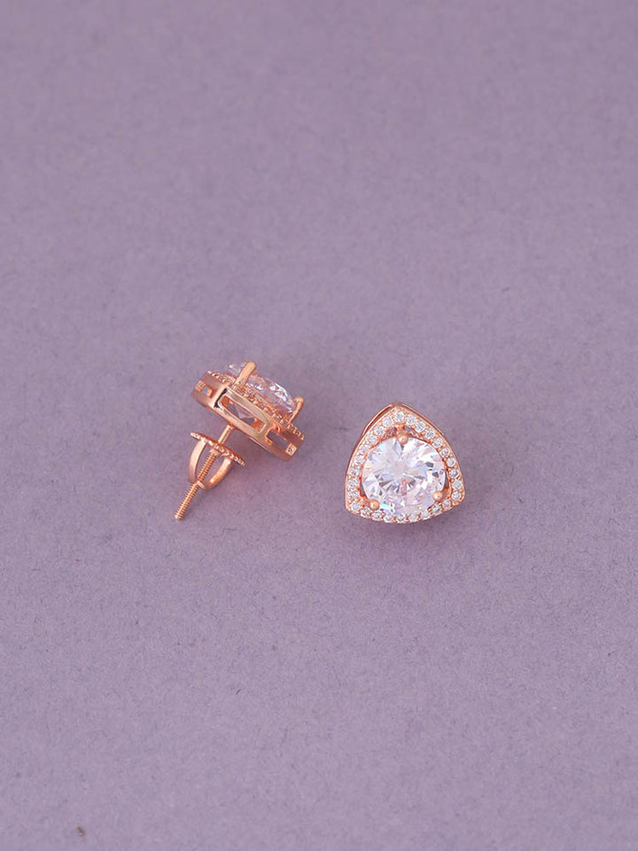 Rose Gold Latte Zirconia Studs