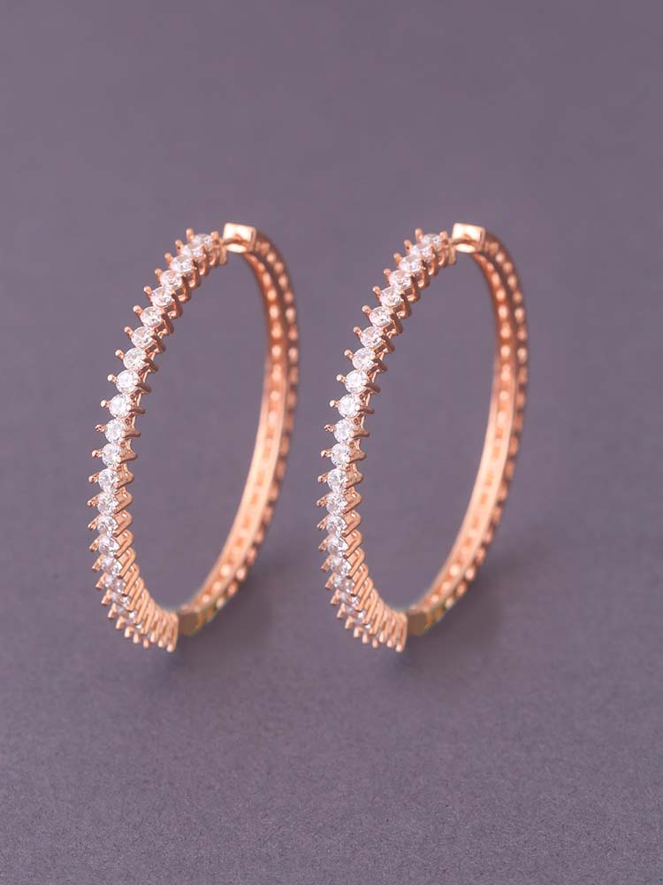 Rose Gold Lilyana Zirconia Hoops