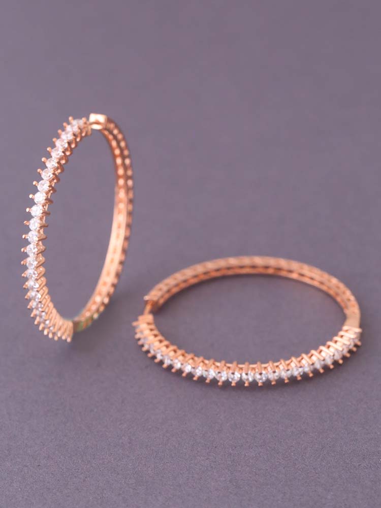 Rose Gold Lilyana Zirconia Hoops