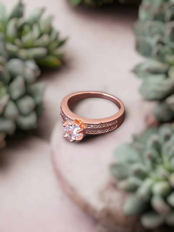Rose Gold Lucc Zirconia Ring
