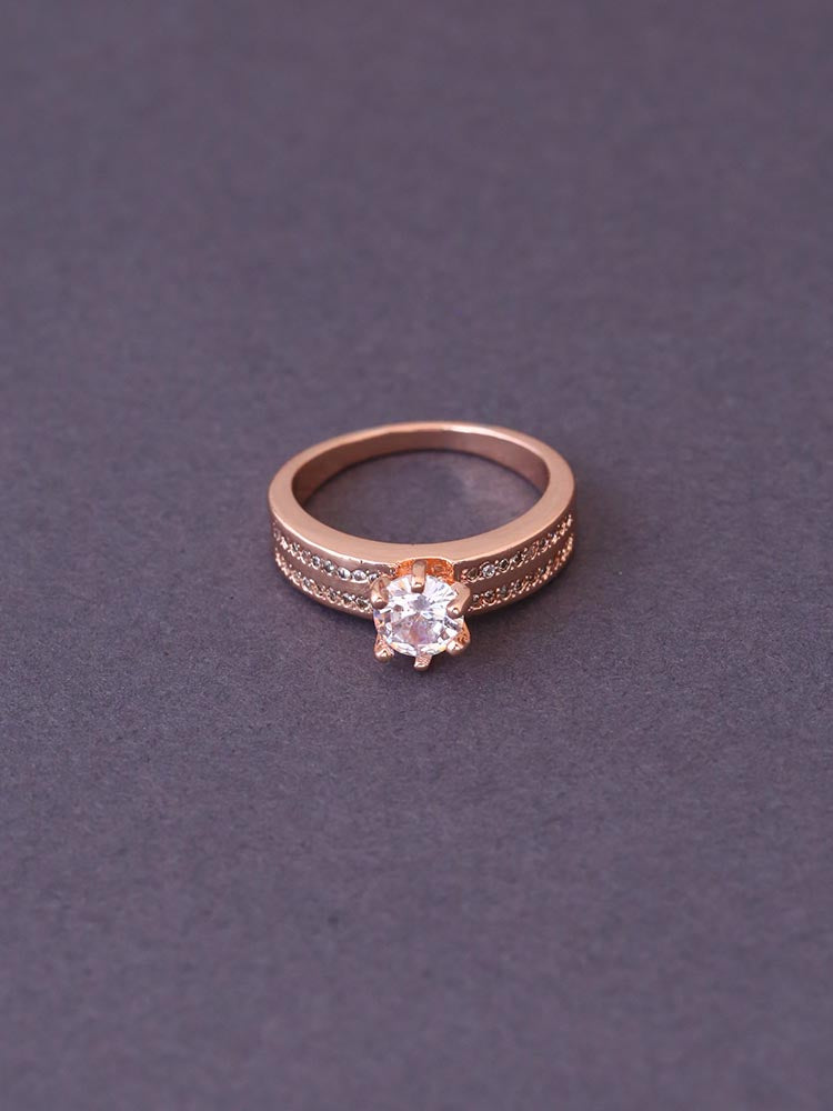 Rose Gold Lucc Zirconia Ring