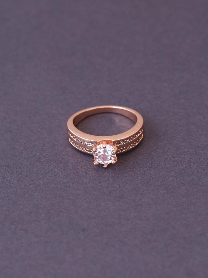 Rose Gold Lucc Zirconia Ring