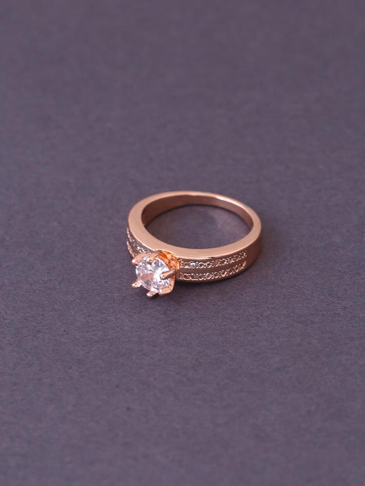 Rose Gold Lucc Zirconia Ring