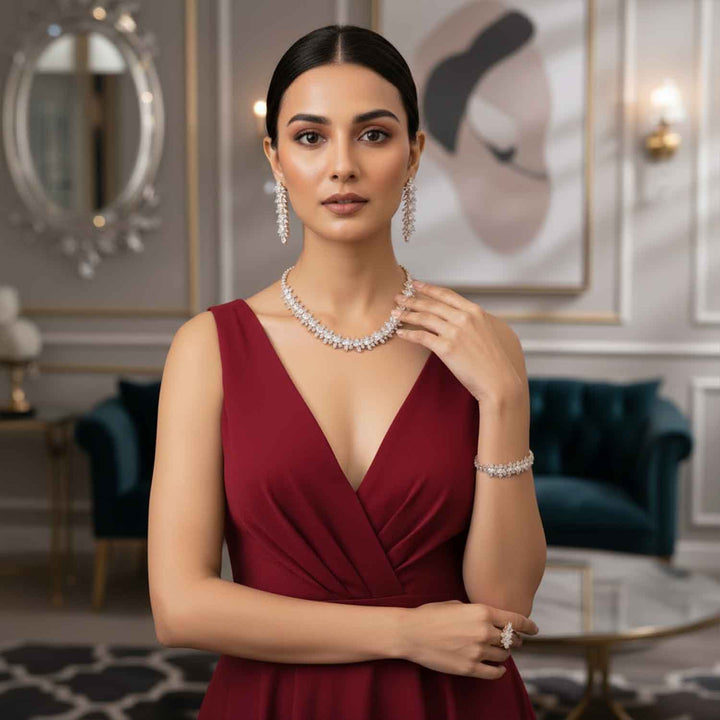 Rose Gold Lucye Zirconia Combo Set