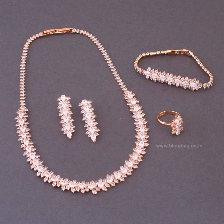 Rose Gold Lucye Zirconia Combo Set
