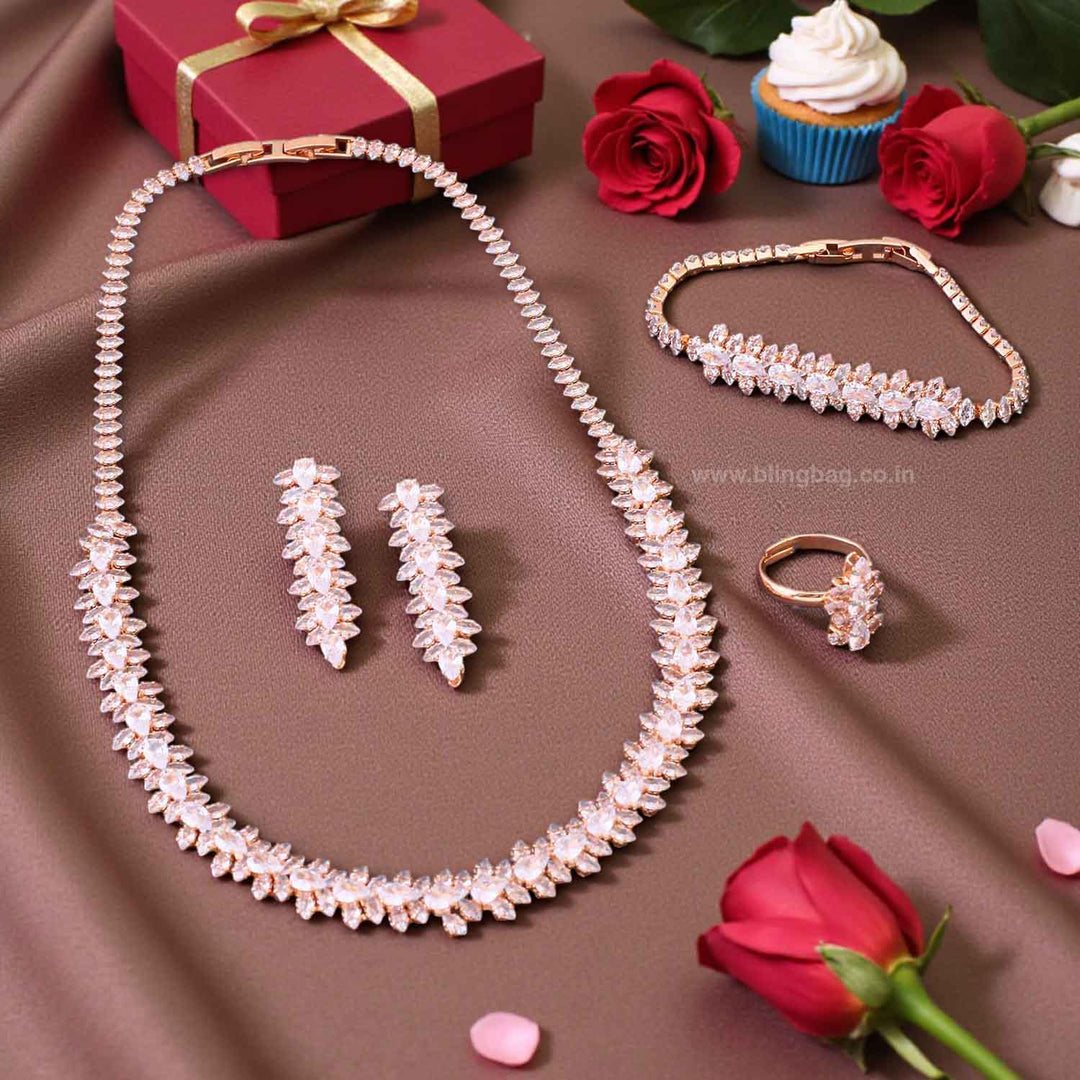 Rose Gold Lucye Zirconia Combo Set