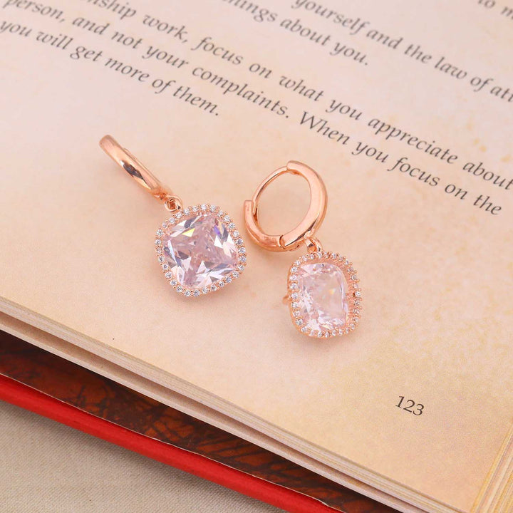 Rose Gold Mae Zirconia Danglers