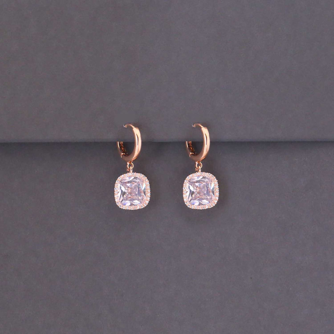 Rose Gold Mae Zirconia Danglers