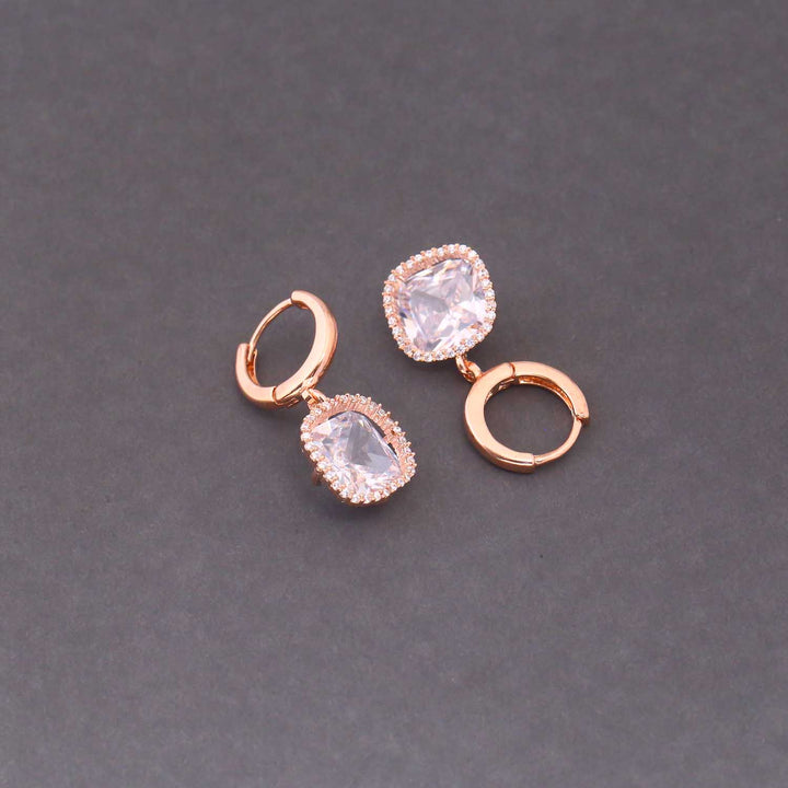 Rose Gold Mae Zirconia Danglers