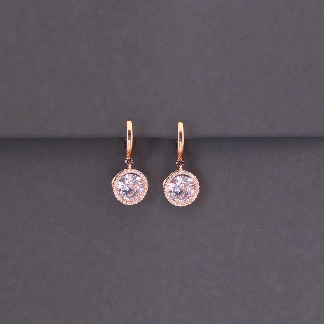 Rose Gold Maira Zirconia Danglers
