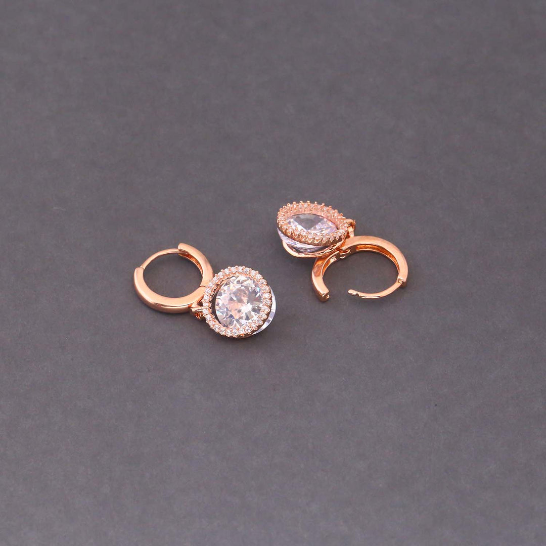 Rose Gold Maira Zirconia Danglers