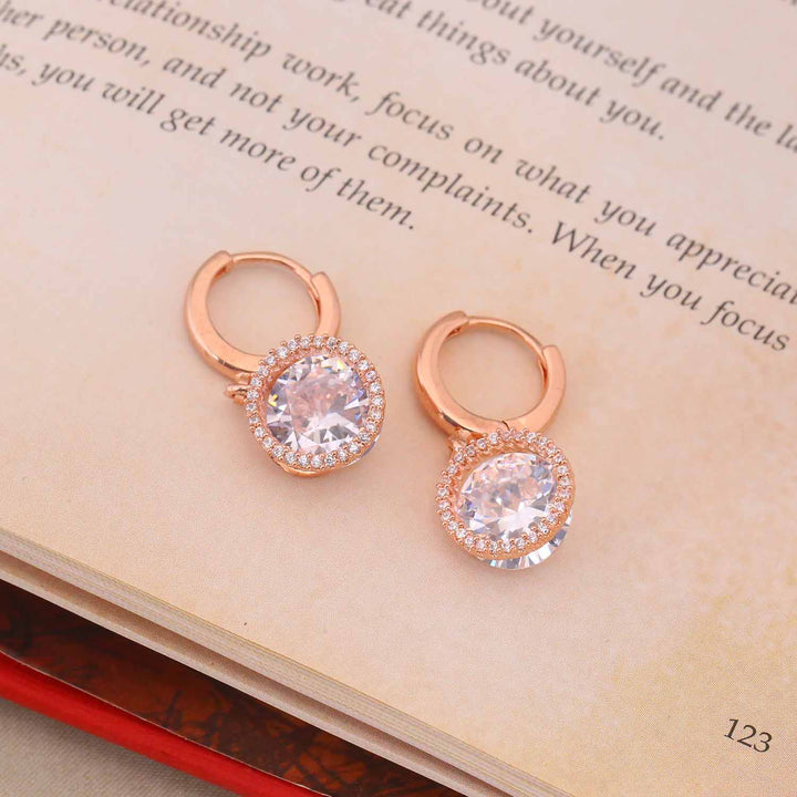 Rose Gold Maira Zirconia Danglers