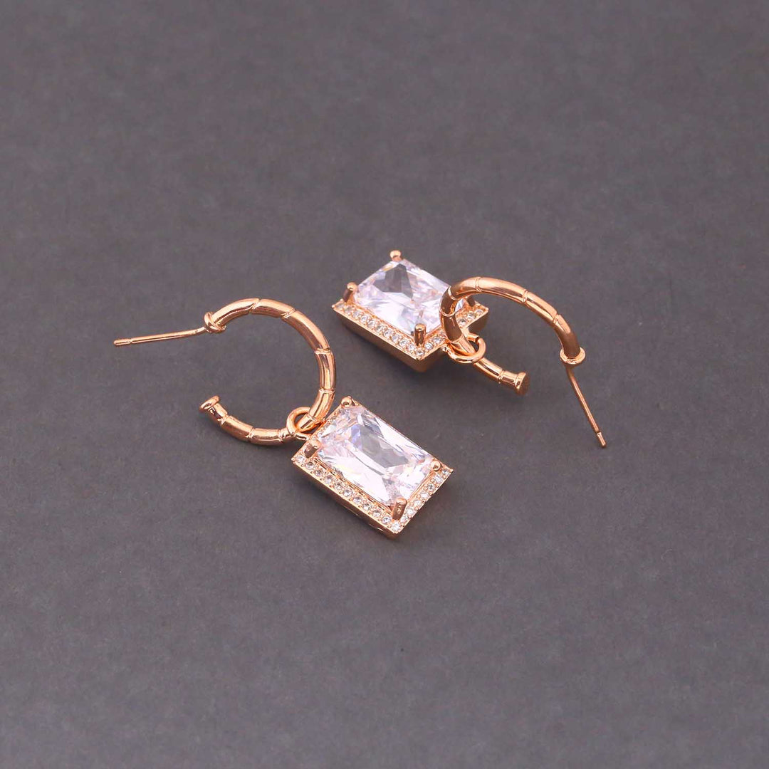 Rose Gold Maisy Zirconia Danglers