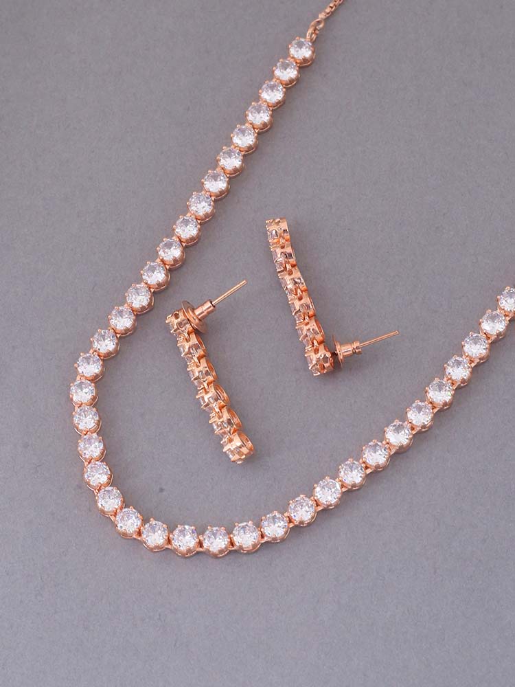 Rose Gold Martha Zirconia Jewellery Set