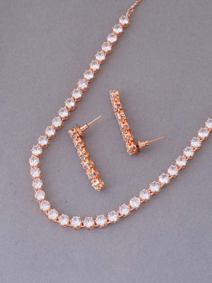 Rose Gold Martha Zirconia Jewellery Set