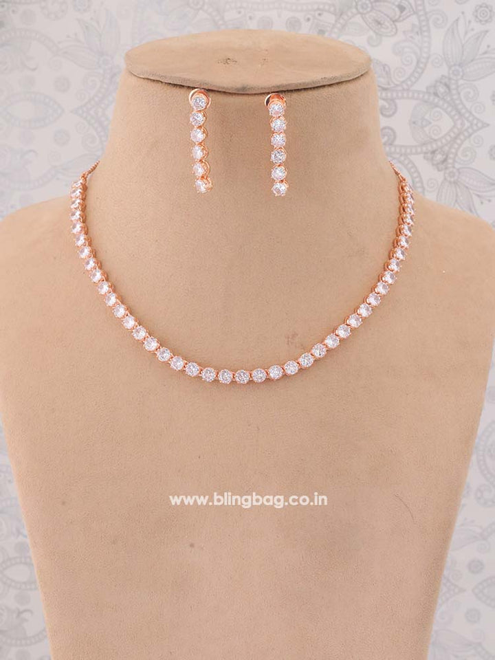Rose Gold Martha Zirconia Jewellery Set